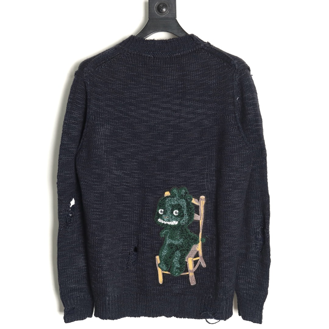 Dior dinosaur chair embroidered crewneck sweater TSK1