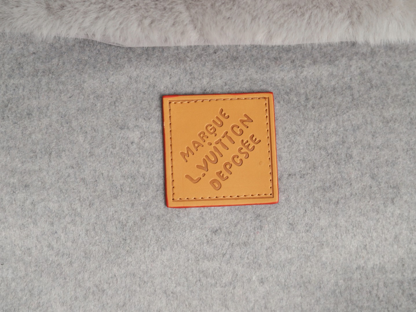 Louis Vuitton fur collar patchwork wool padded jacket