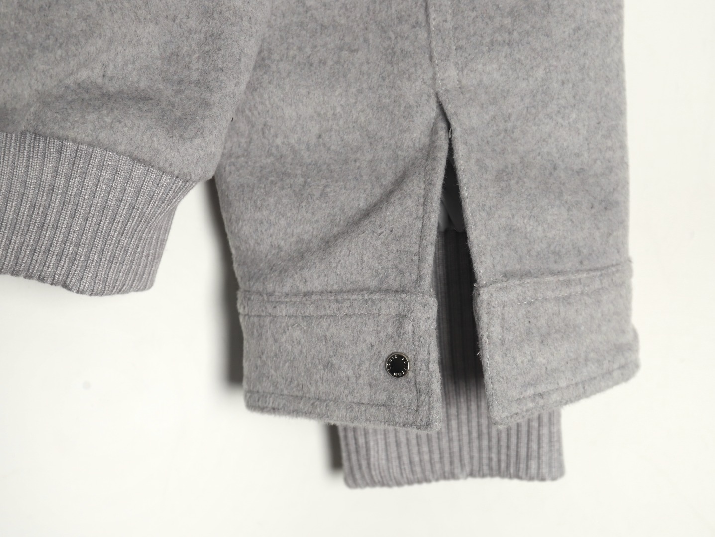 Louis Vuitton fur collar patchwork wool padded jacket