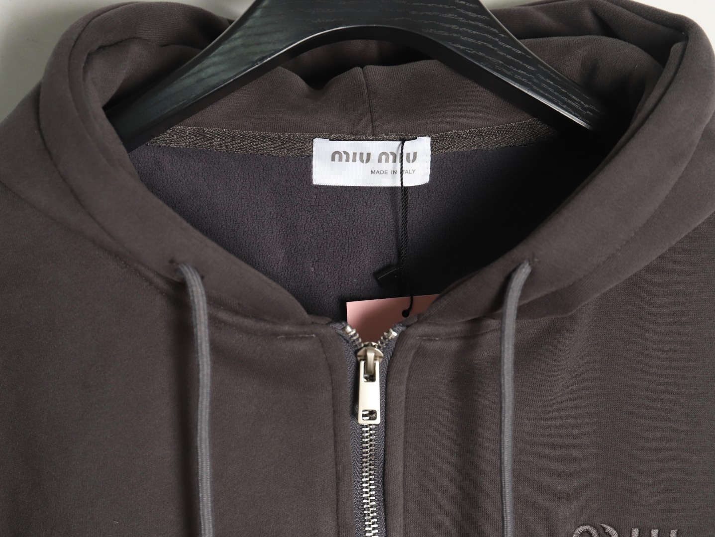 Miu Miu embroidered logo velvet zip-up jacket TSK1