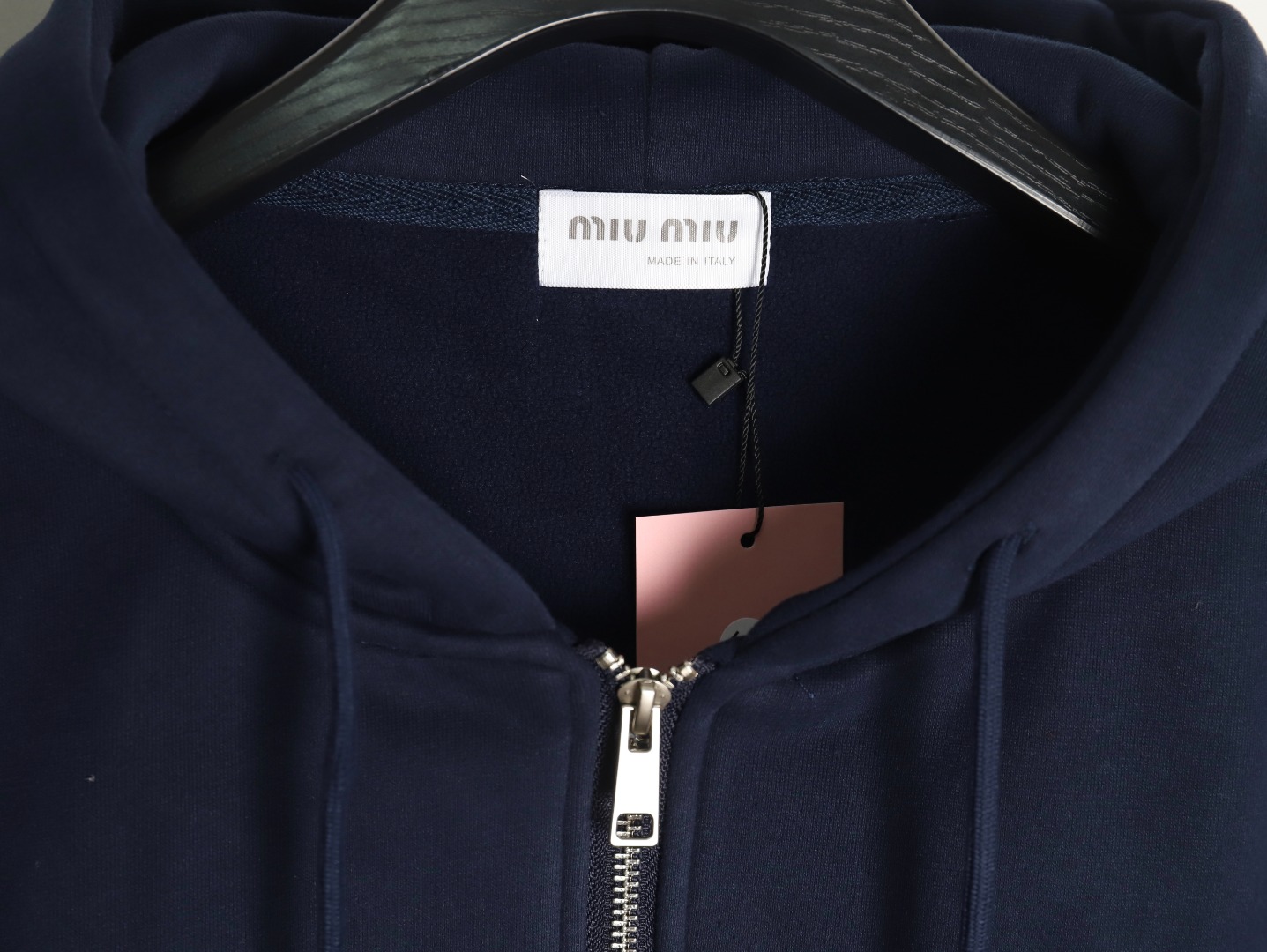 Miu Miu embroidered logo velvet zip-up jacket TSK2