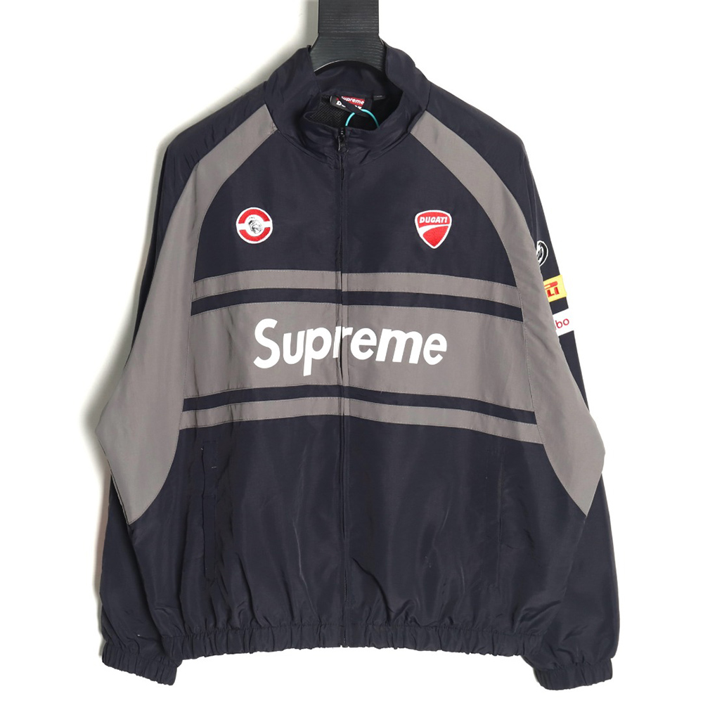 Supreme & Ducati co-branded printed contrasting sports jacket