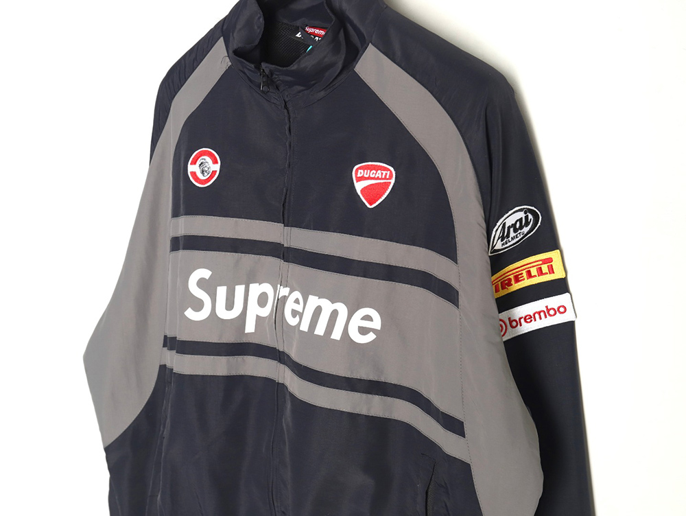 Supreme & Ducati co-branded printed contrasting sports jacket