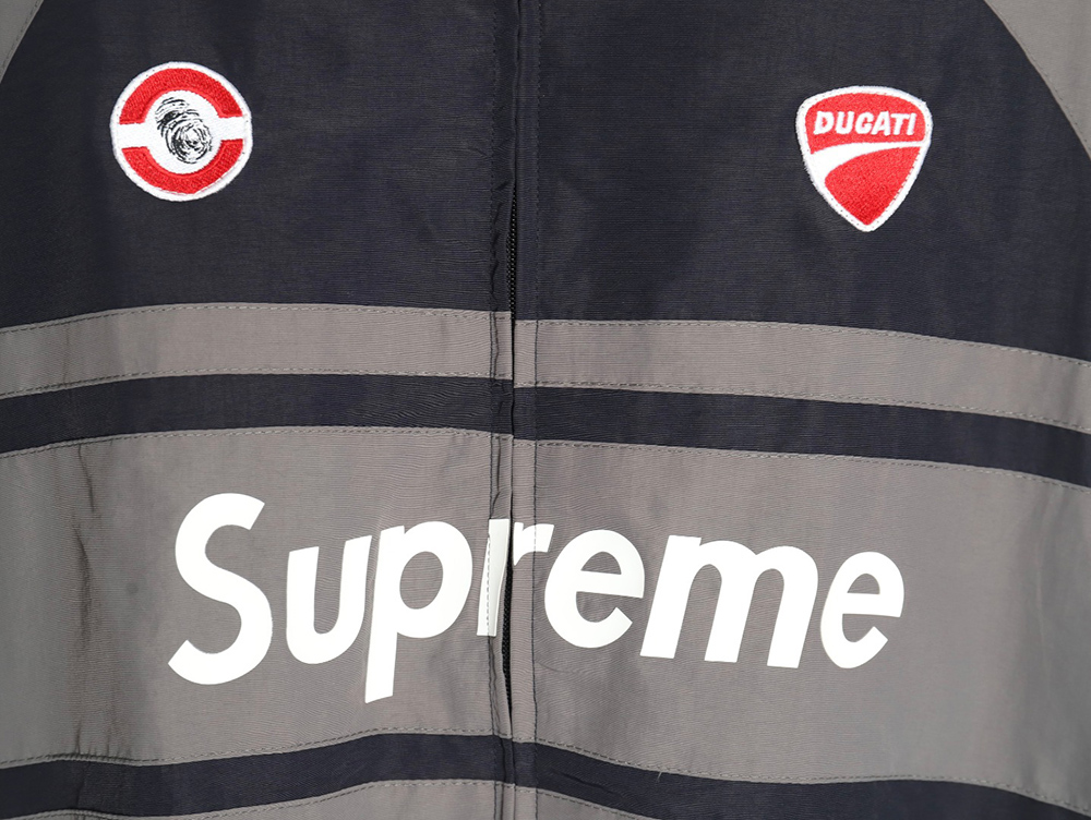 Supreme & Ducati co-branded printed contrasting sports jacket