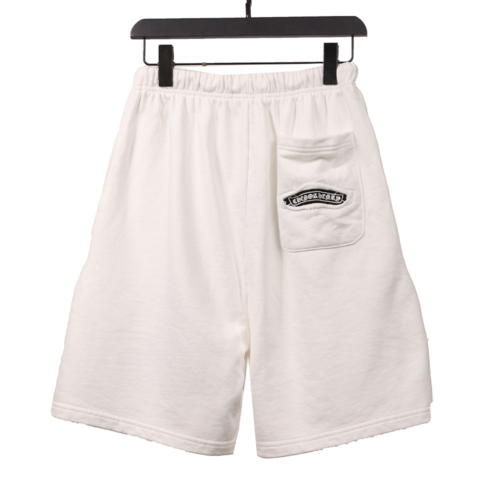 Chrome Hearts Horseshoe Distressed Sanskrit White Shorts