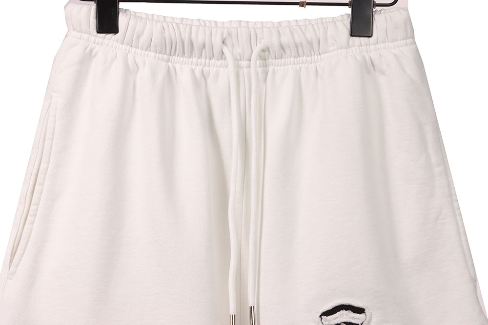 Chrome Hearts Horseshoe Distressed Sanskrit White Shorts
