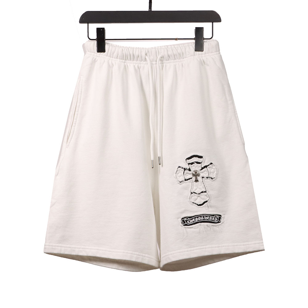 Chrome Hearts Horseshoe Distressed Sanskrit White Shorts