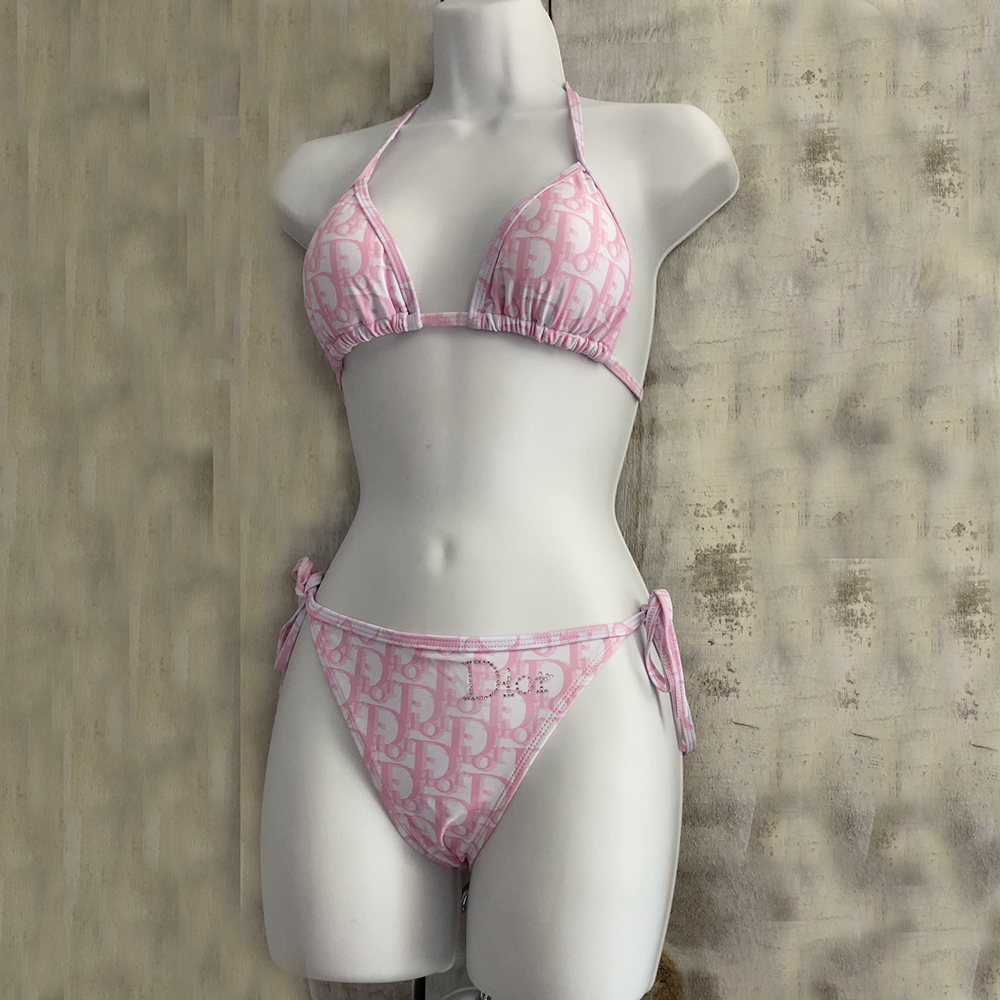 Christian Dior Pink Monogram String Bikini