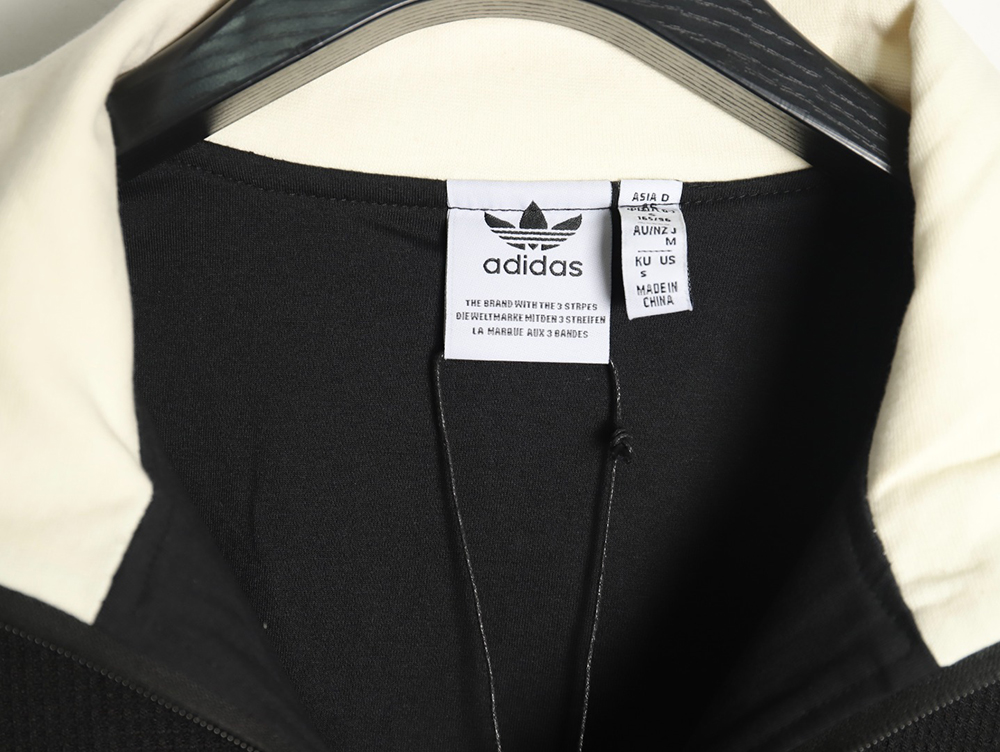 Adidas Logo Embroidered Side Stripe Retro Sports Stand Collar Jacket TSK1