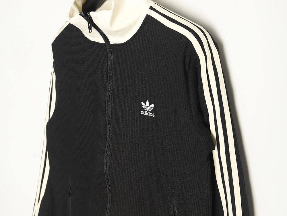 Adidas Logo Embroidered Side Stripe Retro Sports Stand Collar Jacket TSK1