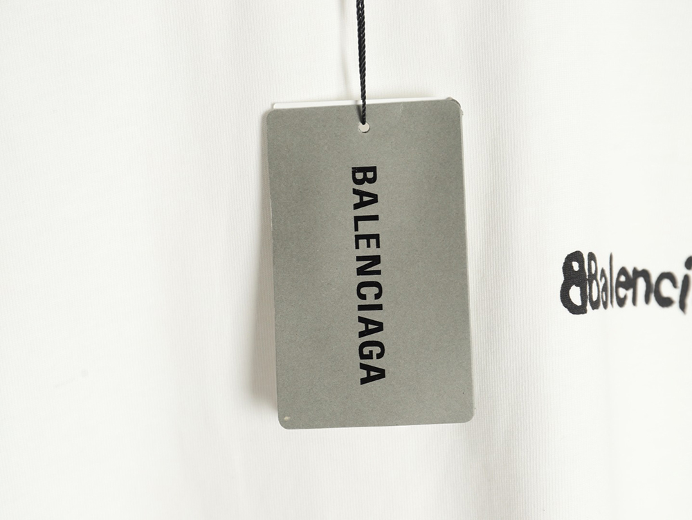 Balenciaga Graffiti Small Letters Print Short Sleeve T-shirt