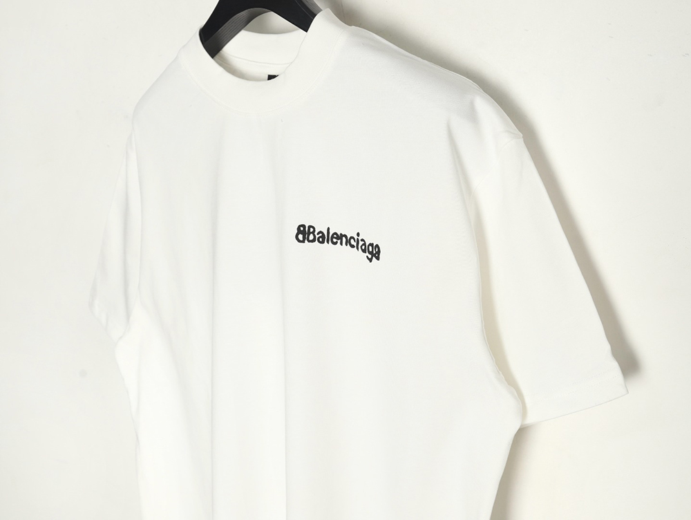 Balenciaga Graffiti Small Letters Print Short Sleeve T-shirt