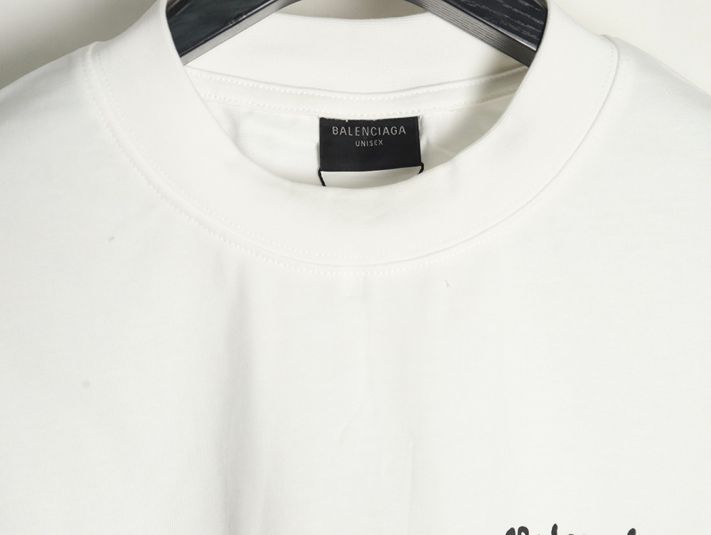 Balenciaga Graffiti Small Letters Print Short Sleeve T-shirt