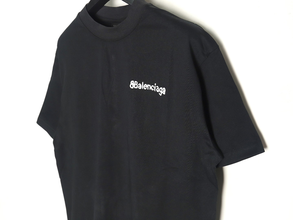Balenciaga Graffiti Small Letters Print Short Sleeve T-shirt TSK1