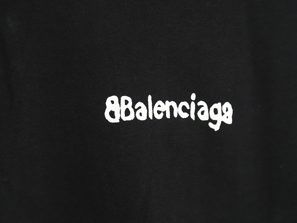 Balenciaga Graffiti Small Letters Print Short Sleeve T-shirt TSK1