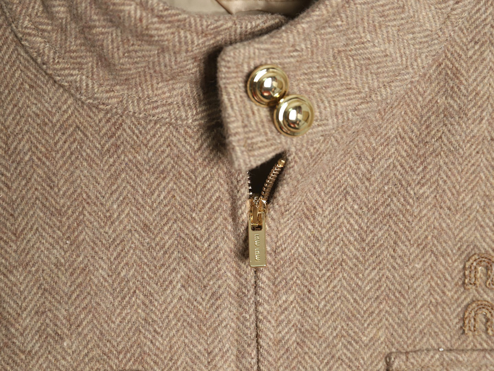 Miu miu herringbone twill pattern jacket