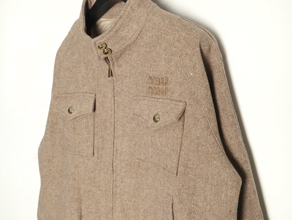 Miu miu herringbone twill pattern jacket