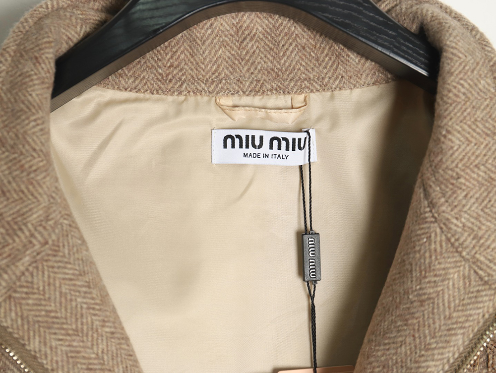 Miu miu herringbone twill pattern jacket