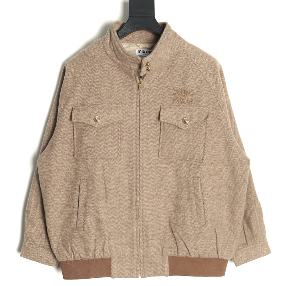Miu miu herringbone twill pattern jacket