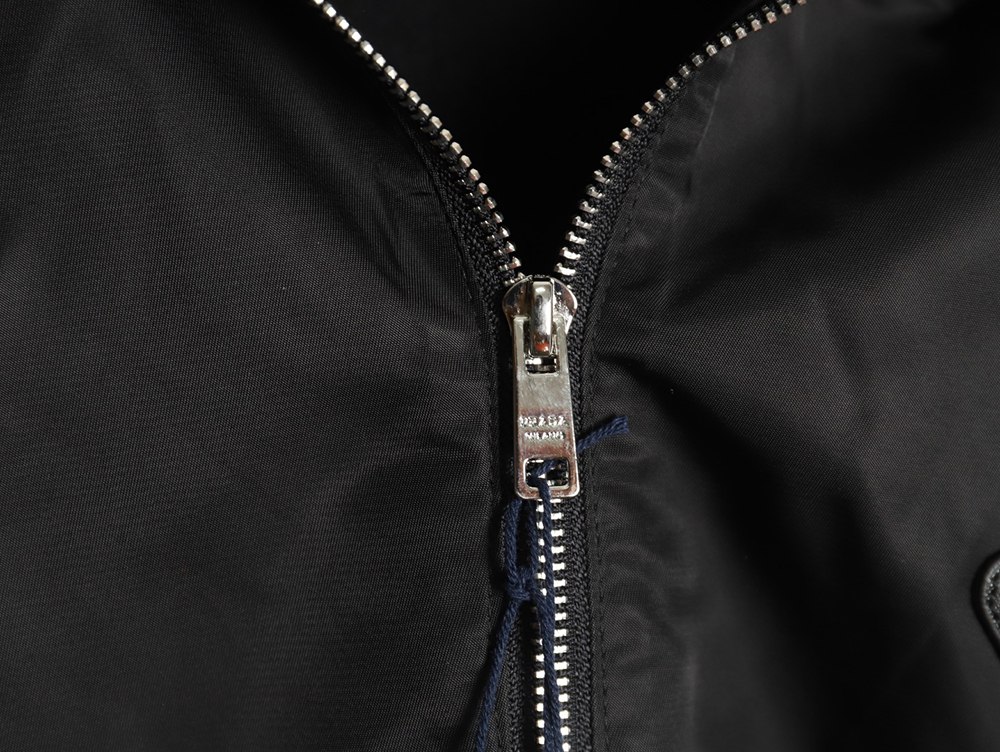 Prada inverted triangle logo nylon splicing wool jacket