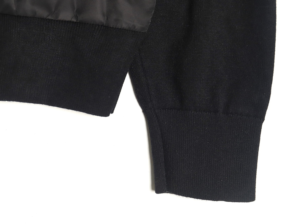 Prada inverted triangle logo nylon splicing wool jacket