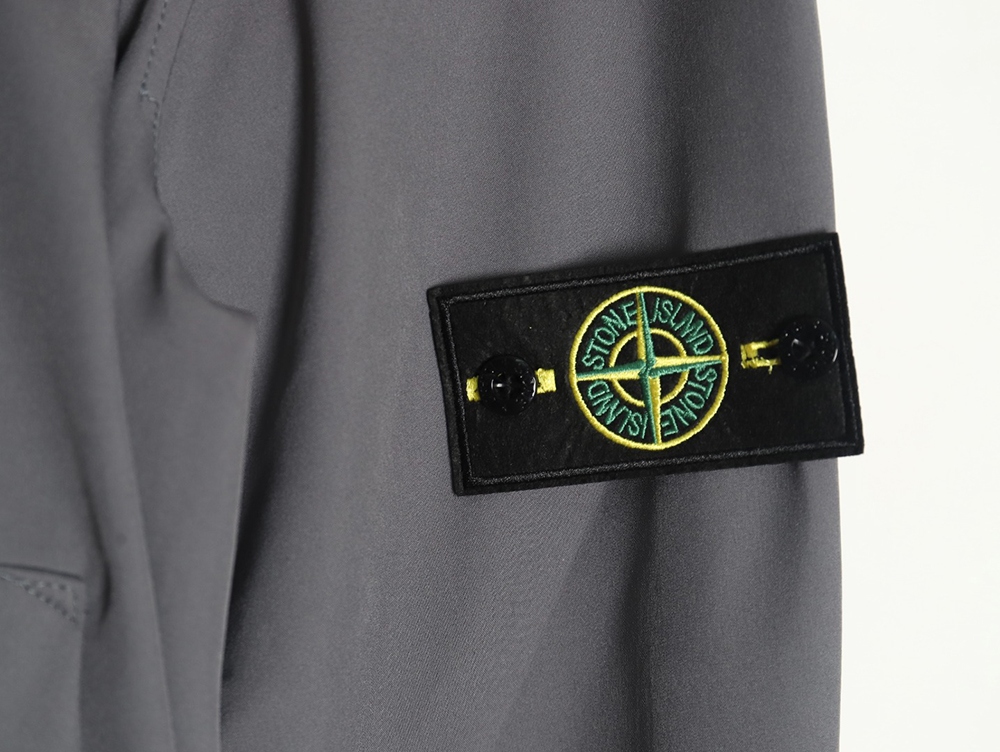 Stone Island Plain Hooded Zip-Up Jacket