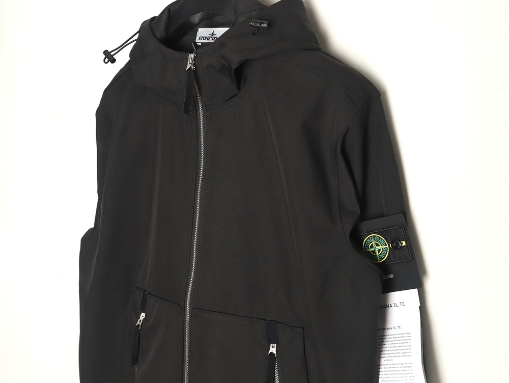 Stone Island Plain Hooded Zip-Up Jacket TSK1