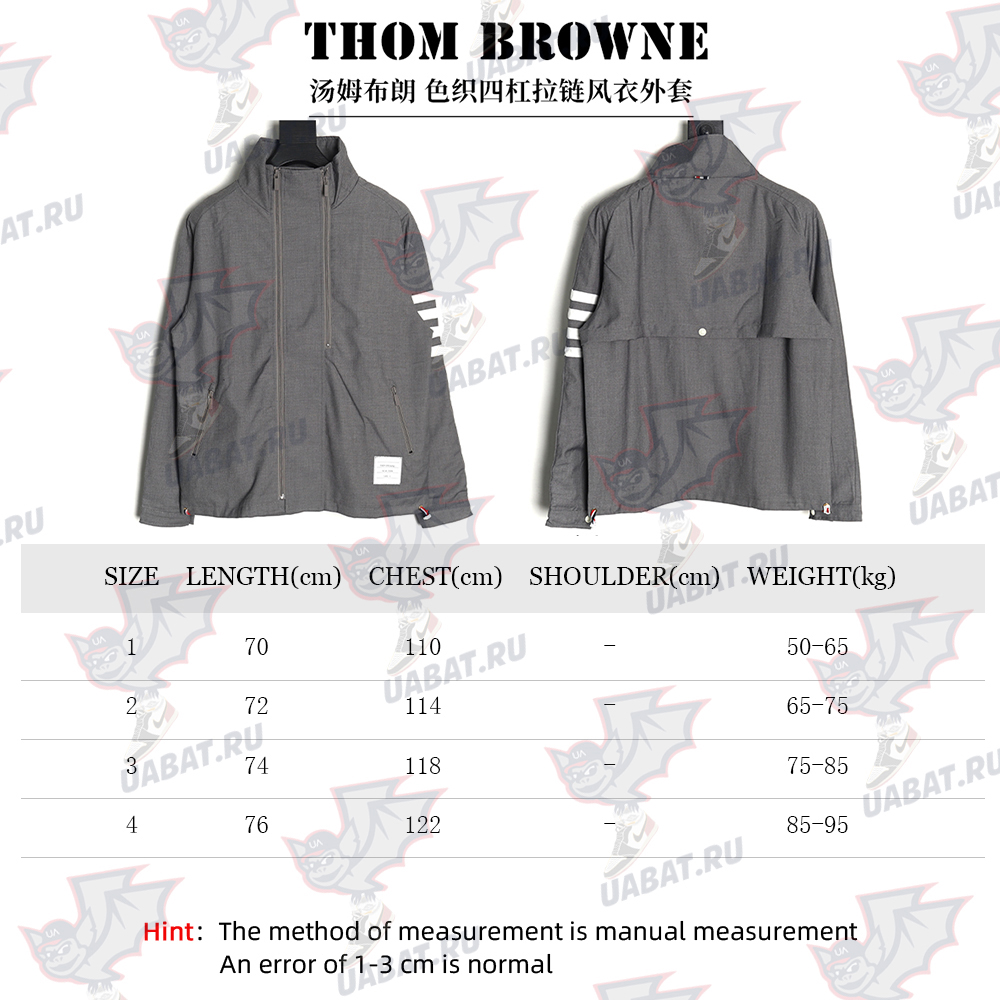 Thom Browne yarn-dyed four-bar zip-up trench coat