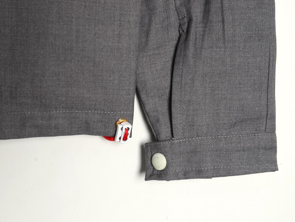 Thom Browne yarn-dyed four-bar zip-up trench coat