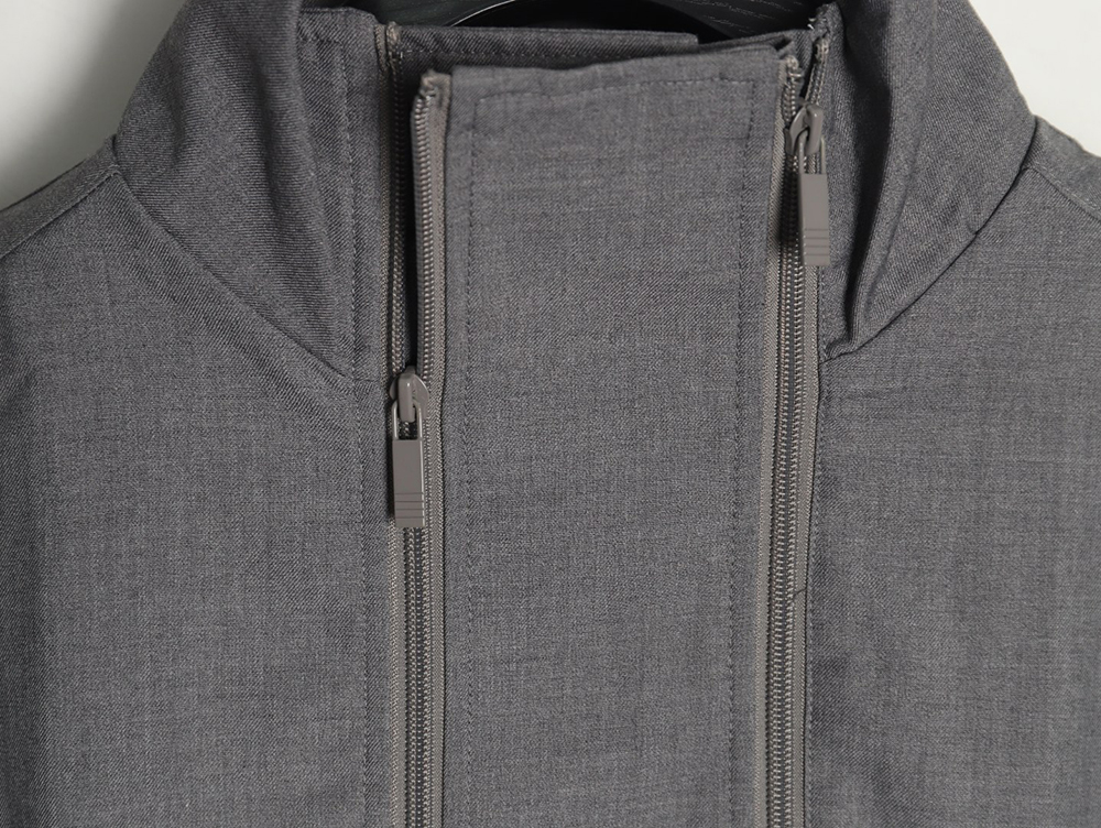 Thom Browne yarn-dyed four-bar zip-up trench coat