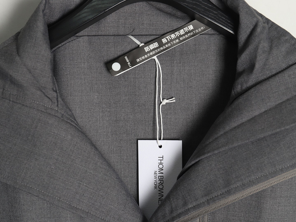 Thom Browne yarn-dyed four-bar zip-up trench coat