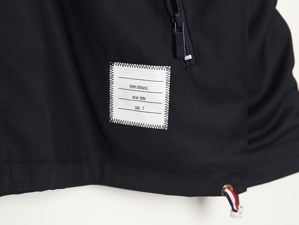 Thom Browne yarn-dyed four-bar zip-up trench coat TSK1