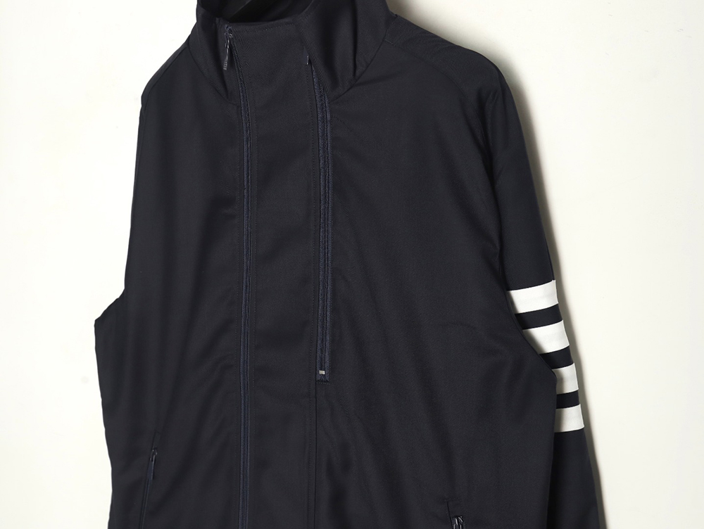 Thom Browne yarn-dyed four-bar zip-up trench coat TSK1