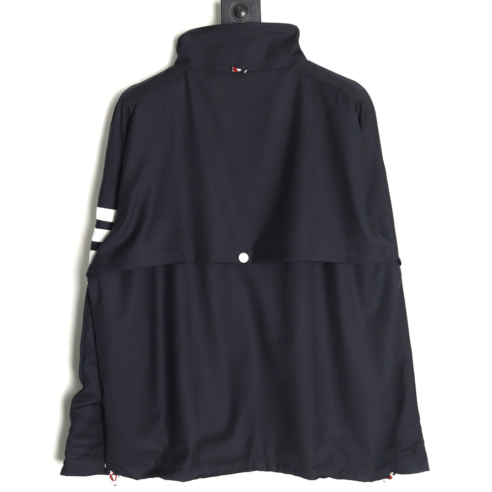 Thom Browne yarn-dyed four-bar zip-up trench coat TSK1