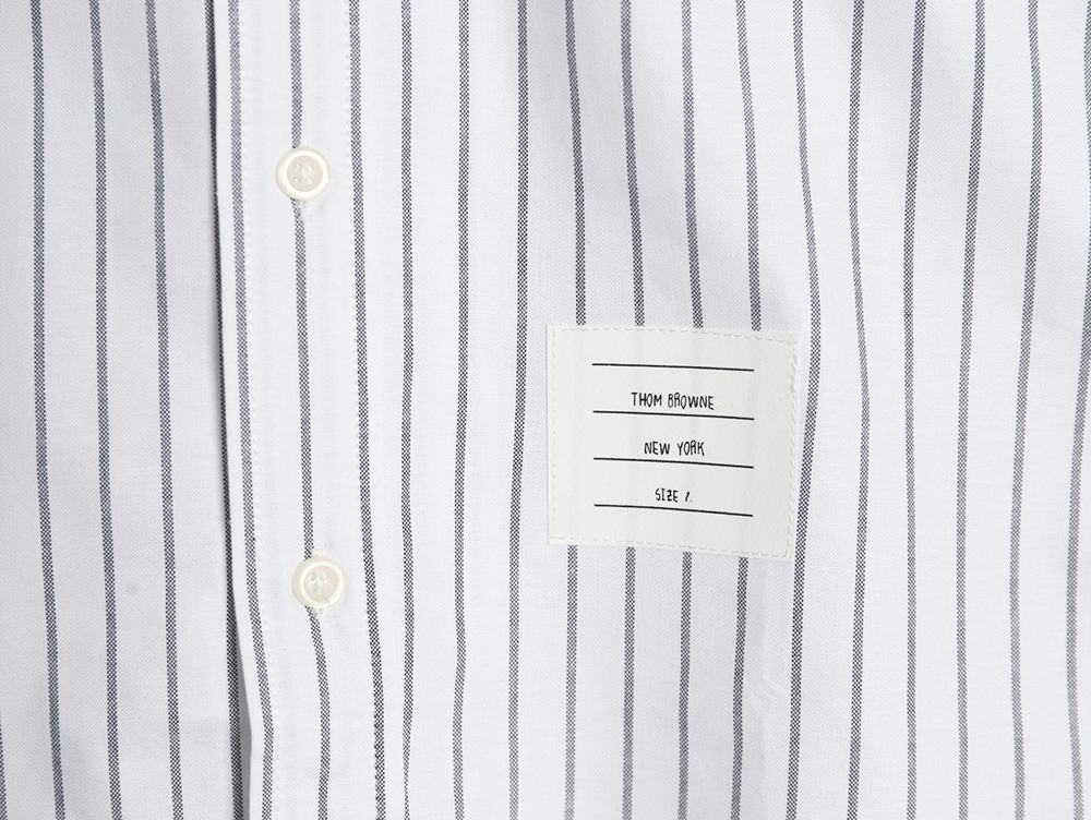 Thom Browne Cotton Vertical Stripe Double Ribbon Long Sleeve Shirt