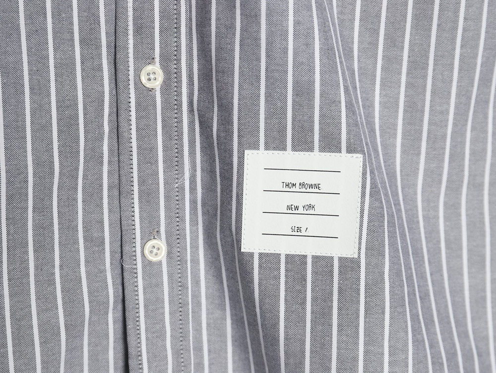 Thom Browne Cotton Vertical Stripe Double Ribbon Long Sleeve Shirt TSK1
