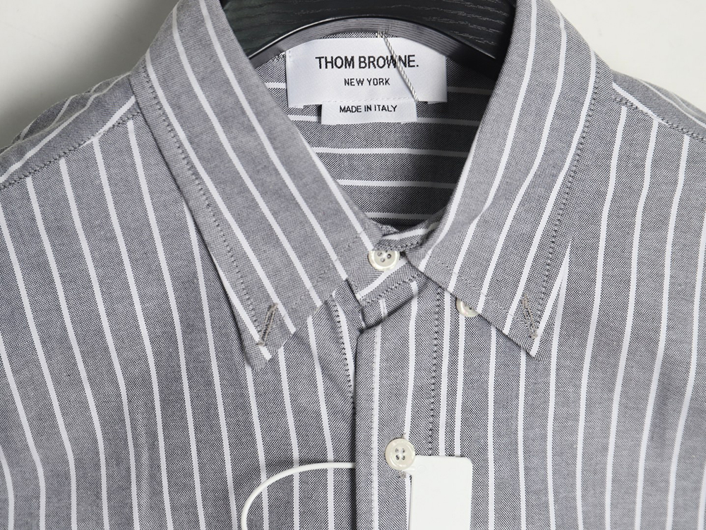 Thom Browne Cotton Vertical Stripe Double Ribbon Long Sleeve Shirt TSK1