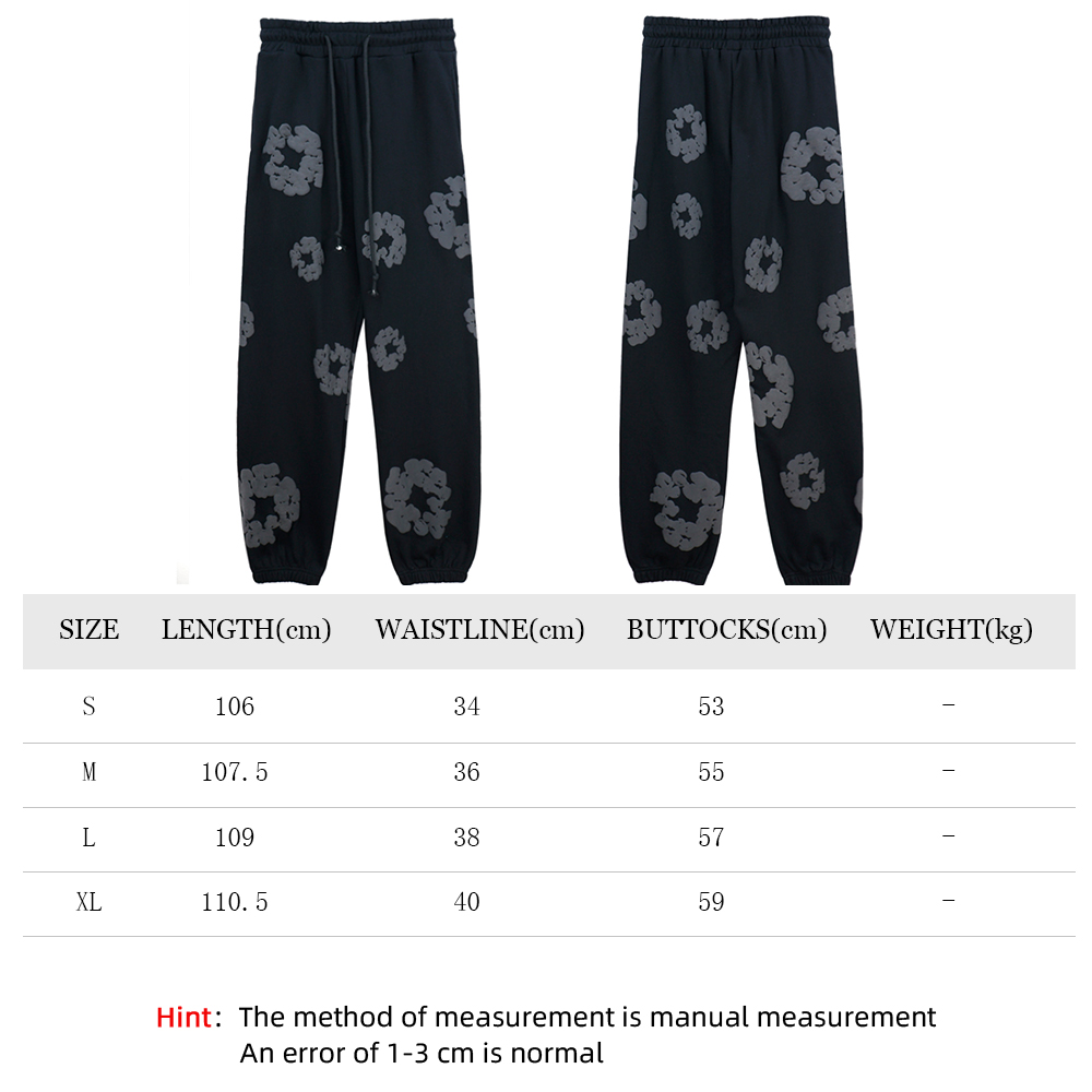Denim Tears Cotton Wreath Sweatpants Black Monochrome