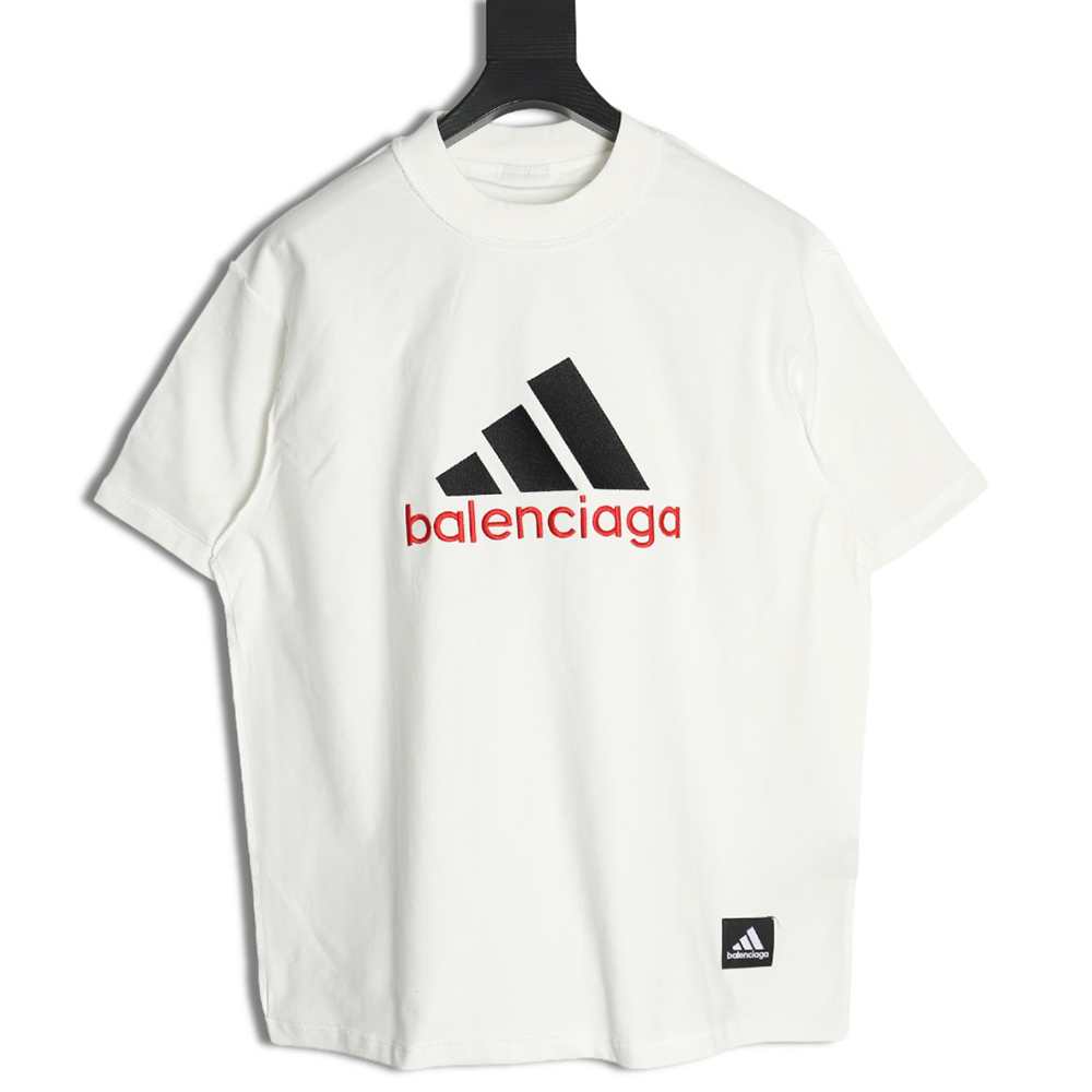 Balenciaga & Adidas co-branded embroidered short-sleeved T-shirt