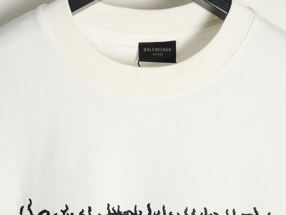 Balenciaga Lettering Embroidered LOGO Short Sleeve T-Shirt