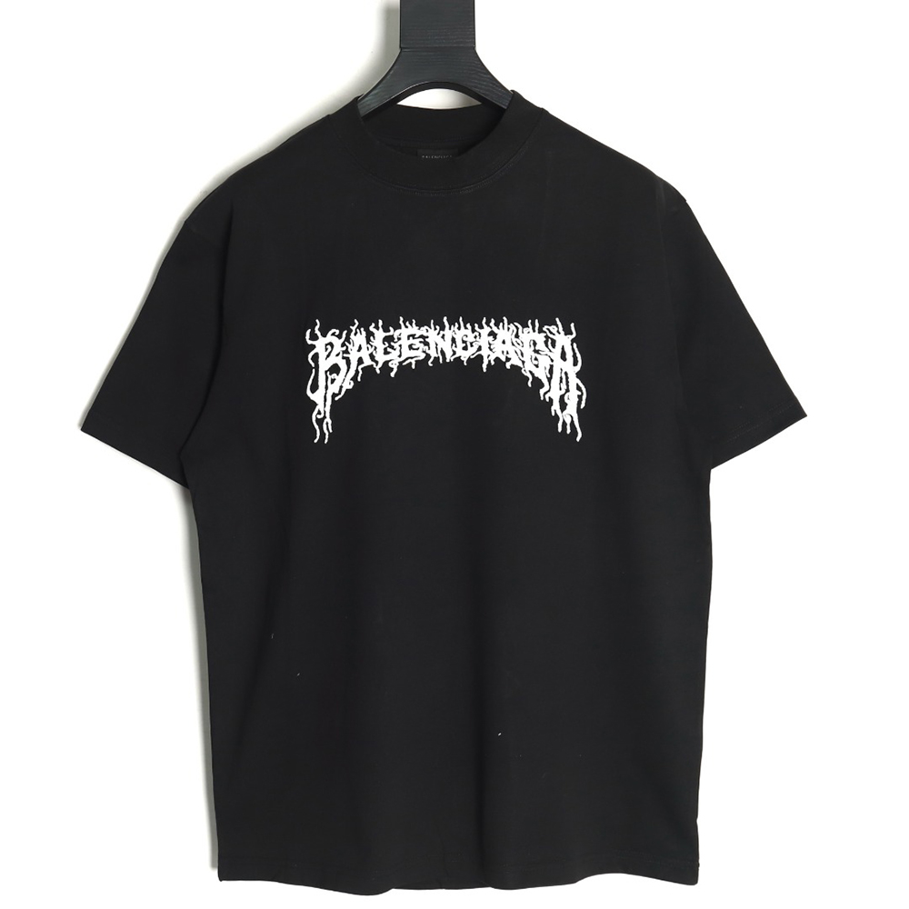 Balenciaga Lettering Embroidered LOGO Short Sleeve T-Shirt TSK1