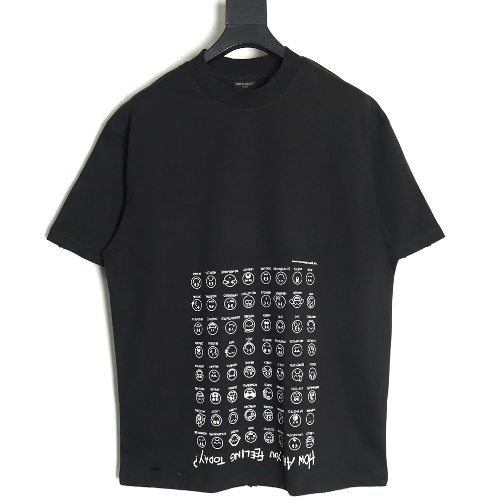 Balenciaga emoji print short-sleeved T-shirt TSK1