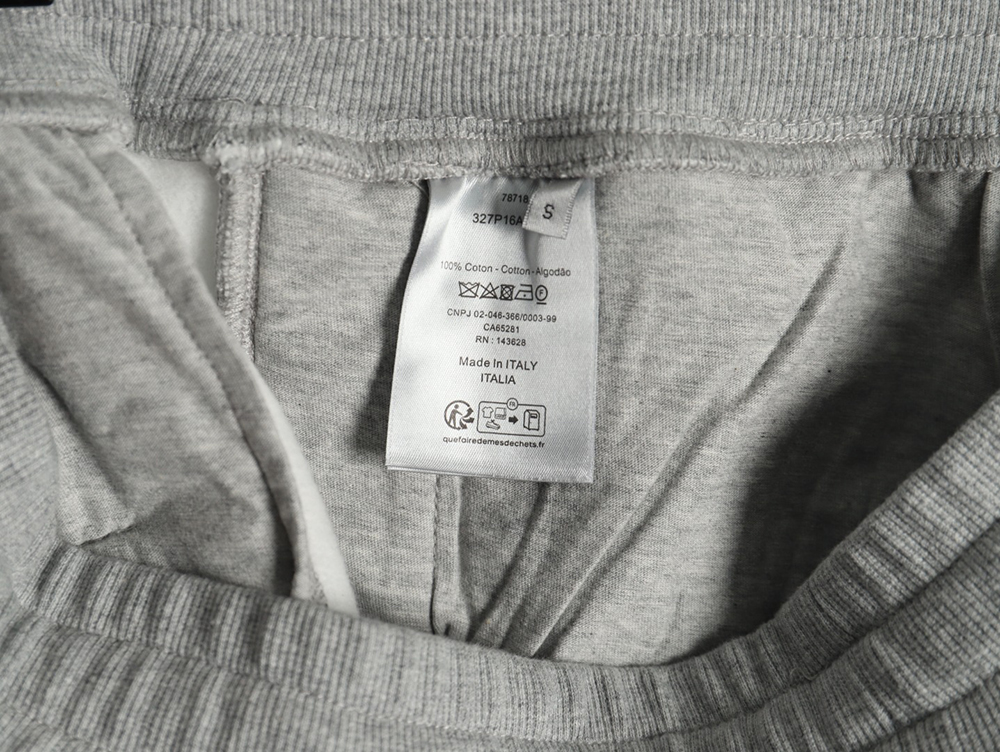 Dior round embroidery ribbon fleece trousers