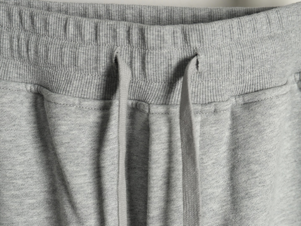Dior round embroidery ribbon fleece trousers