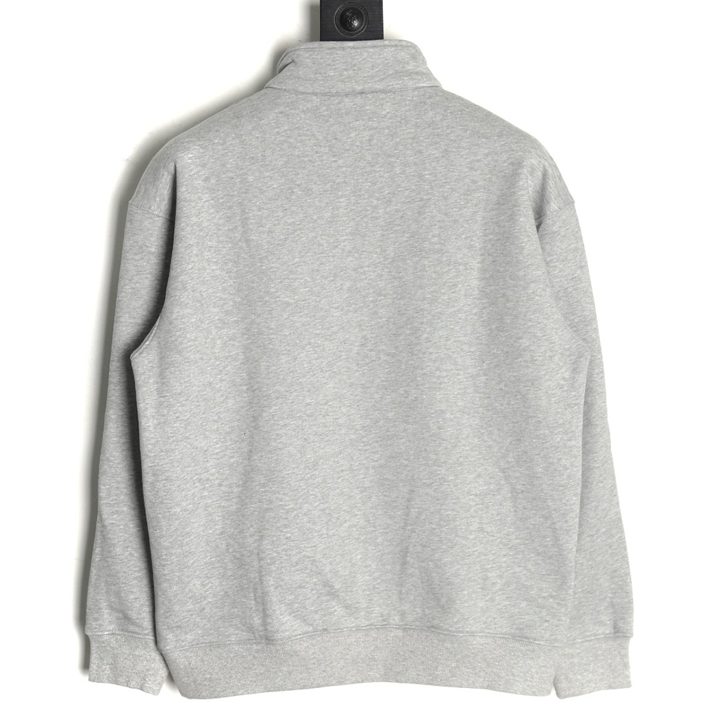 Dior Circular Embroidery Half Zip Stand Collar Sweatshirt
