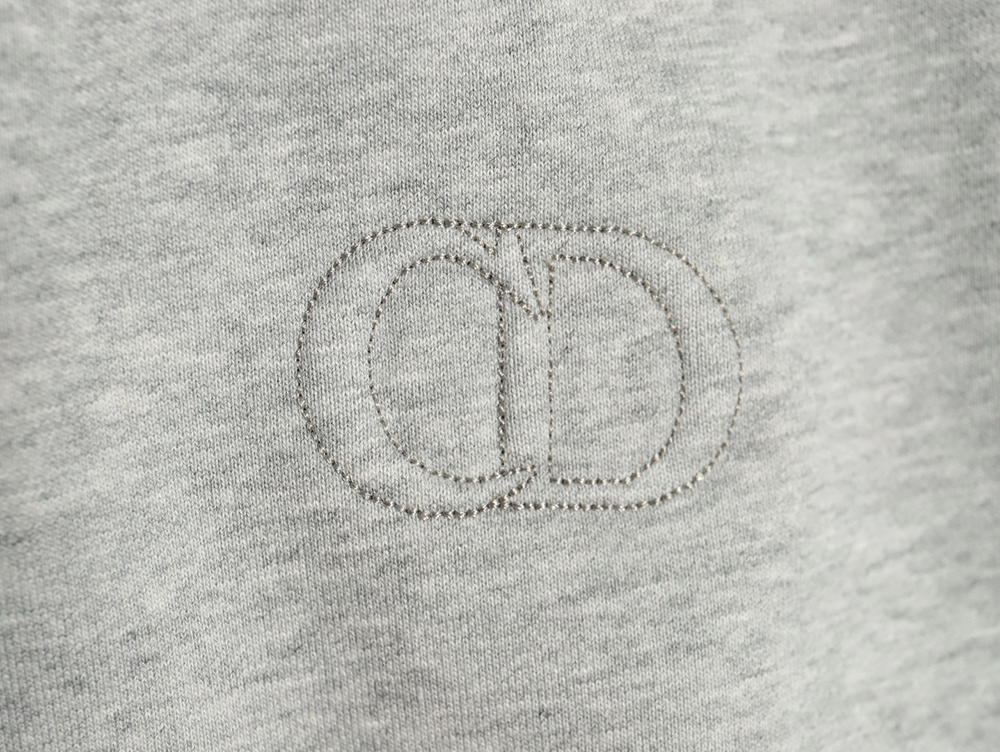 Dior Circular Embroidery Half Zip Stand Collar Sweatshirt