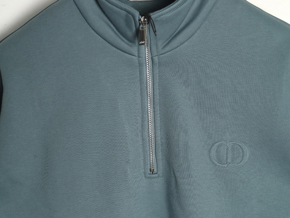 Dior Circular Embroidery Half Zip Stand Collar Sweatshirt TSK1