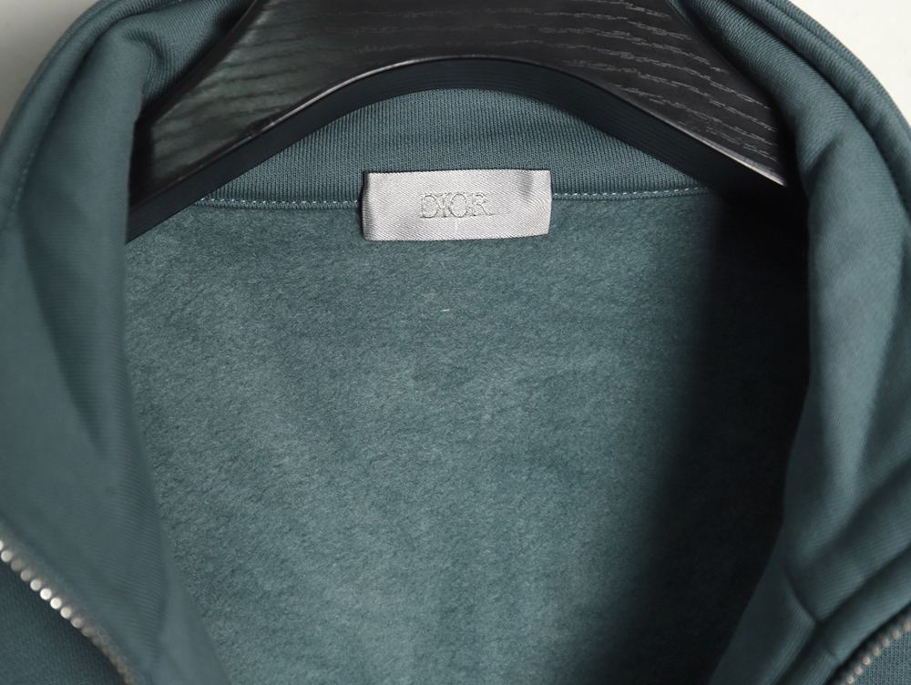Dior Circular Embroidery Half Zip Stand Collar Sweatshirt TSK1