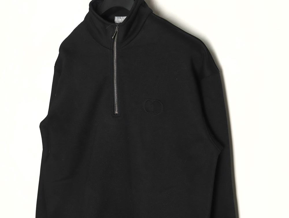 Dior Circular Embroidery Half Zip Stand Collar Sweatshirt TSK2