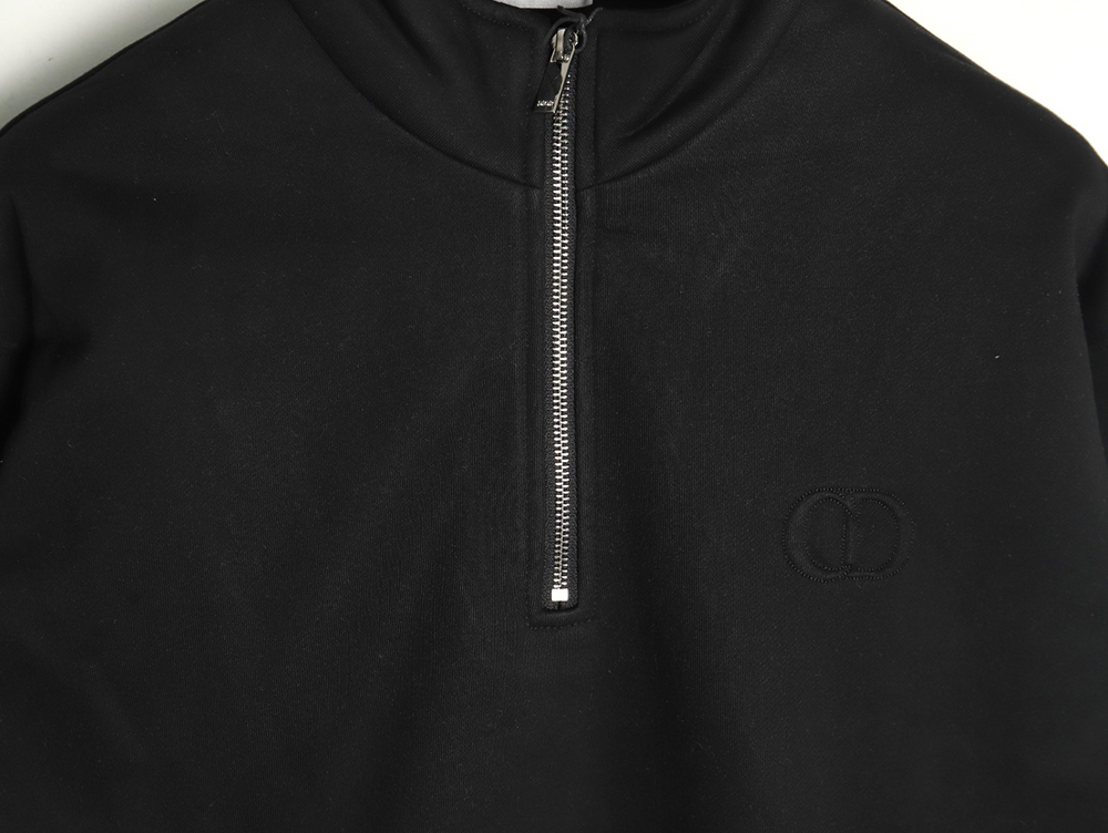 Dior Circular Embroidery Half Zip Stand Collar Sweatshirt TSK2
